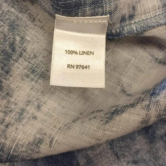 J. Jill 100% Linen Blue Floral Midi Size 8 - Picture 7 of 8